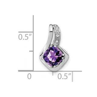 10k White Gold Amethyst and Diamond Pendant PM7117-AM-002-1WA