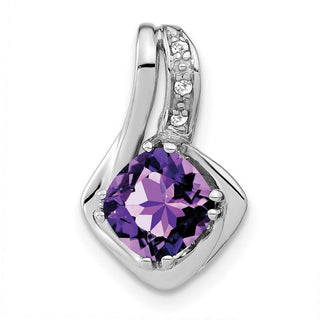 10k White Gold Amethyst and Diamond Pendant PM7117-AM-002-1WA