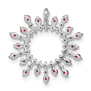 14k White Gold Ruby and Diamond Snowflake Chain Slide