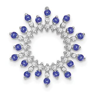14k White Gold Tanzanite and Diamond Snowflake Chain Slide