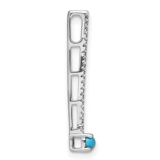 14k White Gold Simulated Turquoise and White Topaz Pendant PM7415-BTQ-W