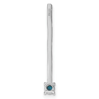 14k White Gold Simulated Turquoise and White Topaz Pendant PM7415-BTQ-W