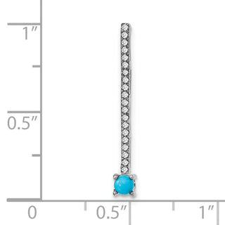 14k White Gold Simulated Turquoise and White Topaz Pendant PM7415-BTQ-W