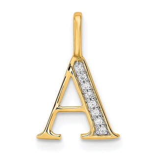 14K Yellow Gold Diamond Letter A Initial Pendant PM8365A-002-YA