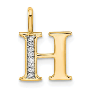 10K Yellow Gold Diamond Letter H Initial Pendant PM8365H-003-1YA