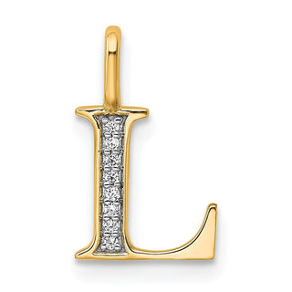 14K Yellow Gold Diamond Letter L Initial Pendant PM8365L-003-YA