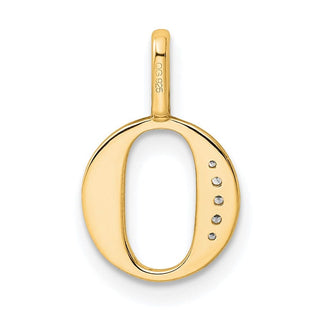 10K Yellow Gold Diamond Letter O Initial Pendant PM8365O-002-1YA