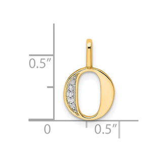 10K Yellow Gold Diamond Letter O Initial Pendant PM8365O-002-1YA