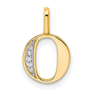 10K Yellow Gold Diamond Letter O Initial Pendant PM8365O-002-1YA