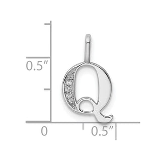 14K White Gold Diamond Letter Q Initial Pendant PM8365Q-002-WA