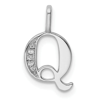 14K White Gold Diamond Letter Q Initial Pendant PM8365Q-002-WA