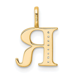 10K Yellow Gold Diamond Letter R Initial Pendant PM8365R-002-1YA
