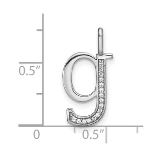 14K White Gold Diamond Lower Case Letter G Initial Pendant PM8366G-006-WA