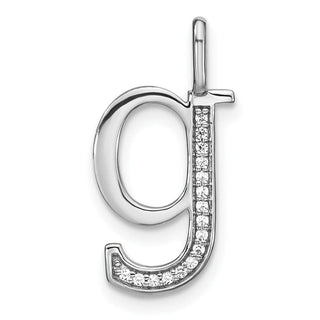 14K White Gold Diamond Lower Case Letter G Initial Pendant PM8366G-006-WA