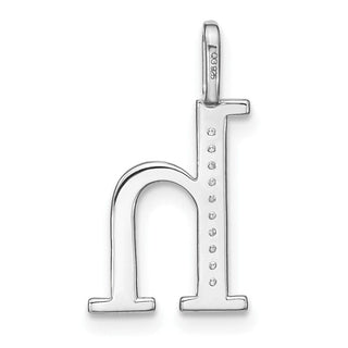 14K White Gold Diamond Lower Case Letter H Initial Pendant PM8366H-004-WA