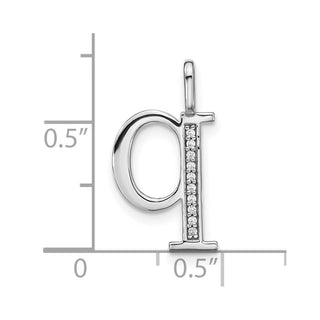 14K White Gold Diamond Lower Case Letter Q Initial Pendant PM8366Q-004-WA
