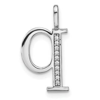 14K White Gold Diamond Lower Case Letter Q Initial Pendant PM8366Q-004-WA