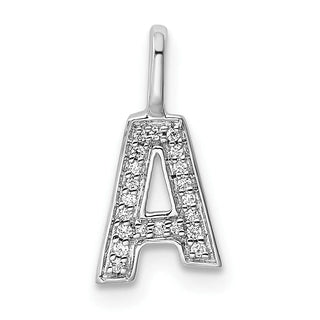 14K White Gold Diamond Letter A Initial Pendant PM8367A-006-WA