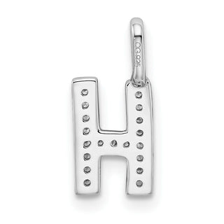 14K White Gold Diamond Letter H Initial Pendant PM8367H-007-WA