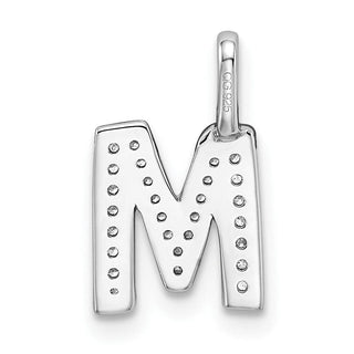 14K White Gold Diamond Letter M Initial Pendant PM8367M-009-WA