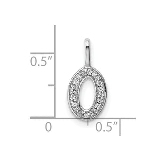 14K White Gold Diamond Letter O Initial Pendant PM8367O-006-WA