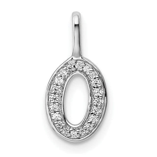 14K White Gold Diamond Letter O Initial Pendant PM8367O-006-WA