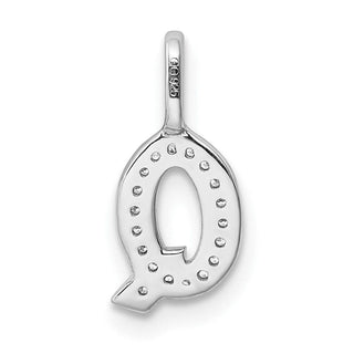 14K White Gold Diamond Letter Q Initial Pendant PM8367Q-006-WA