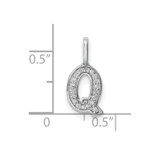 14K White Gold Diamond Letter Q Initial Pendant PM8367Q-006-WA