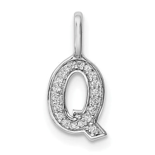 14K White Gold Diamond Letter Q Initial Pendant PM8367Q-006-WA