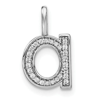 14K White Gold Diamond Lower Case Letter A Initial Pendant PM8368A-009-WA