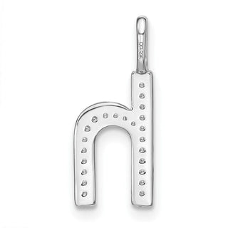 14K White Gold Diamond Lower Case Letter H Initial Pendant PM8368H-008-WA