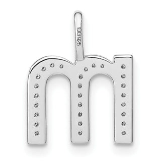 14K White Gold Diamond Lower Case Letter M Initial Pendant PM8368M-010-WA
