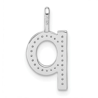 14K White Gold Diamond Lower Case Letter Q Initial Pendant PM8368Q-010-WA