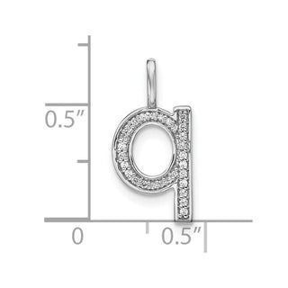 14K White Gold Diamond Lower Case Letter Q Initial Pendant PM8368Q-010-WA