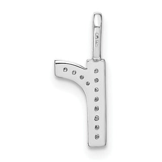 14K White Gold Diamond Lower Case Letter R Initial Pendant PM8368R-004-WA