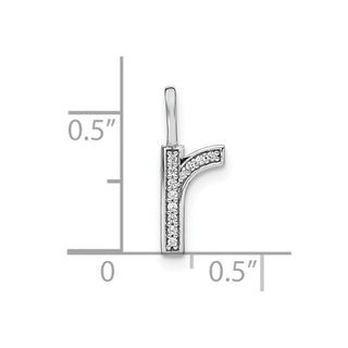 14K White Gold Diamond Lower Case Letter R Initial Pendant PM8368R-004-WA