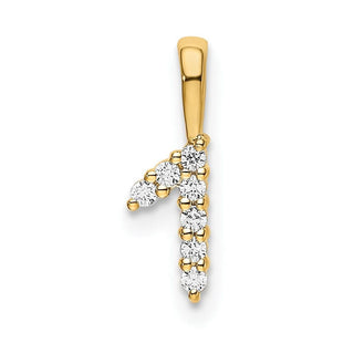 14k Yellow Gold Diamond Number 1 Pendant