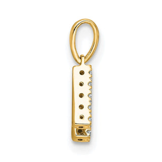 10K Yellow Gold Diamond Letter H Initial with Bail Pendant