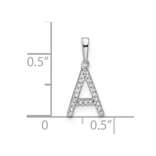 14K White Gold Diamond Letter A Initial Pendant PM9798A-007-WA