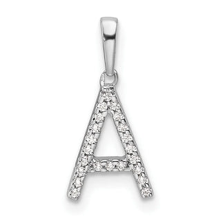 14K White Gold Diamond Letter A Initial Pendant PM9798A-007-WA