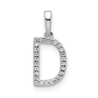14K White Gold Diamond Letter D Initial Pendant PM9798D-008-WA