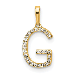 10K Yellow Gold Diamond Letter G Initial Pendant PM9798G-008-1YA