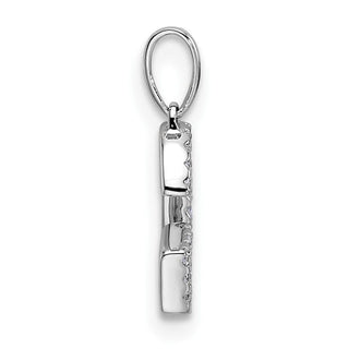14K White Gold Diamond Letter G Initial Pendant PM9798G-008-WA