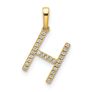 10K Yellow Gold Diamond Letter H Initial Pendant PM9798H-008-1YA