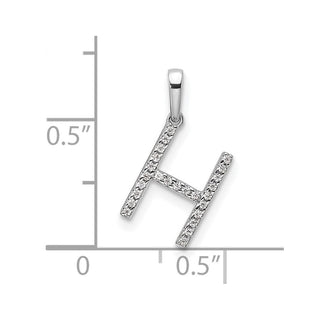 14K White Gold Diamond Letter H Initial Pendant PM9798H-008-WA