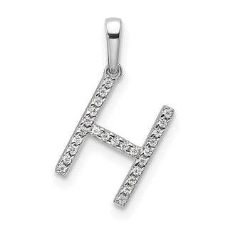 14K White Gold Diamond Letter H Initial Pendant PM9798H-008-WA