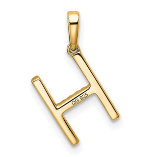 14K Yellow Gold Diamond Letter H Initial Pendant PM9798H-008-YA