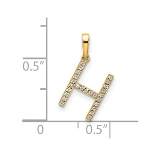 14K Yellow Gold Diamond Letter H Initial Pendant PM9798H-008-YA