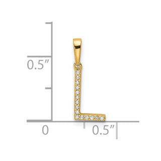 10K Yellow Gold Diamond Letter L Initial Pendant PM9798L-004-1YA