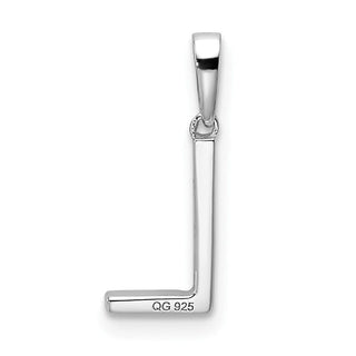 14K White Gold Diamond Letter L Initial Pendant PM9798L-004-WA